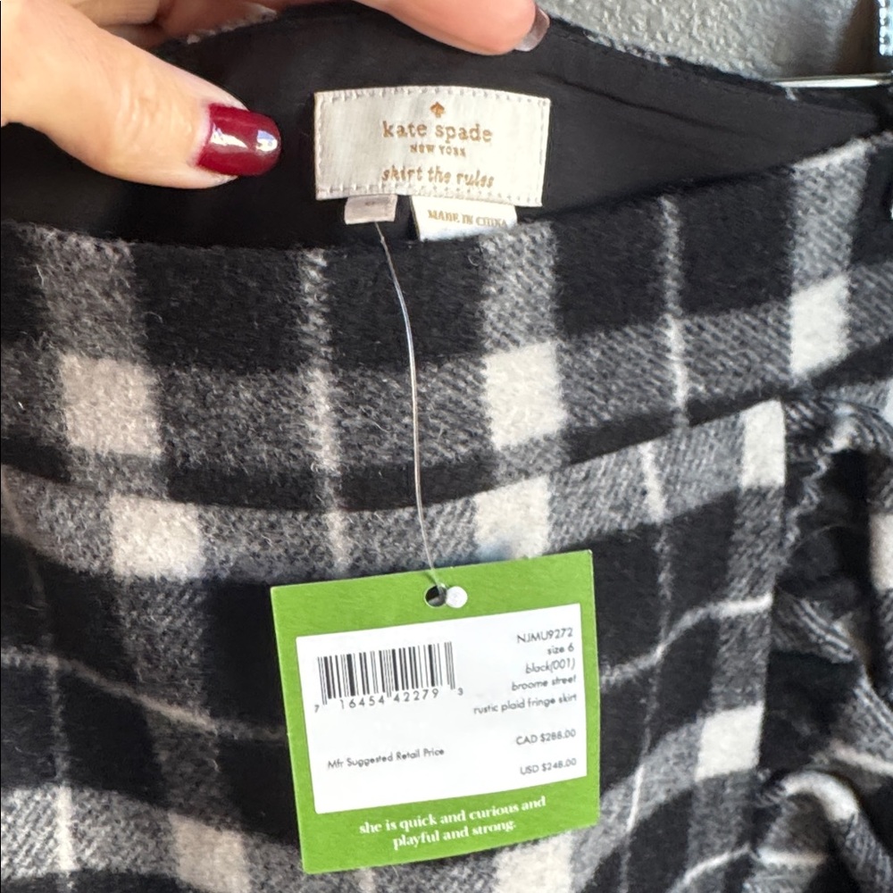 NWT Kate Spade New York Rustic Mini Skirt With Cascading Fringe Size 6. - Picture 3 of 9